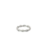 14k White Gold .35CT G VS2 Round Diamond Twisted Band Size 7